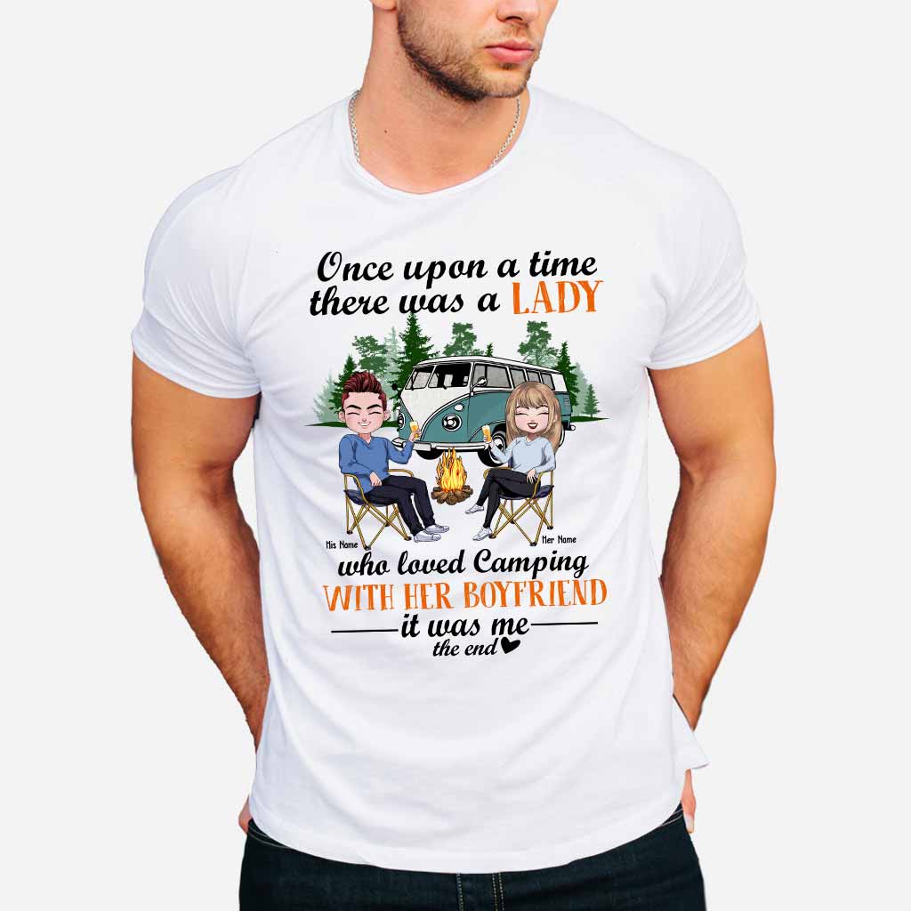 Once Upon A Time There Was A Lady - Personalized Camping Couple T-shirt and Hoodie