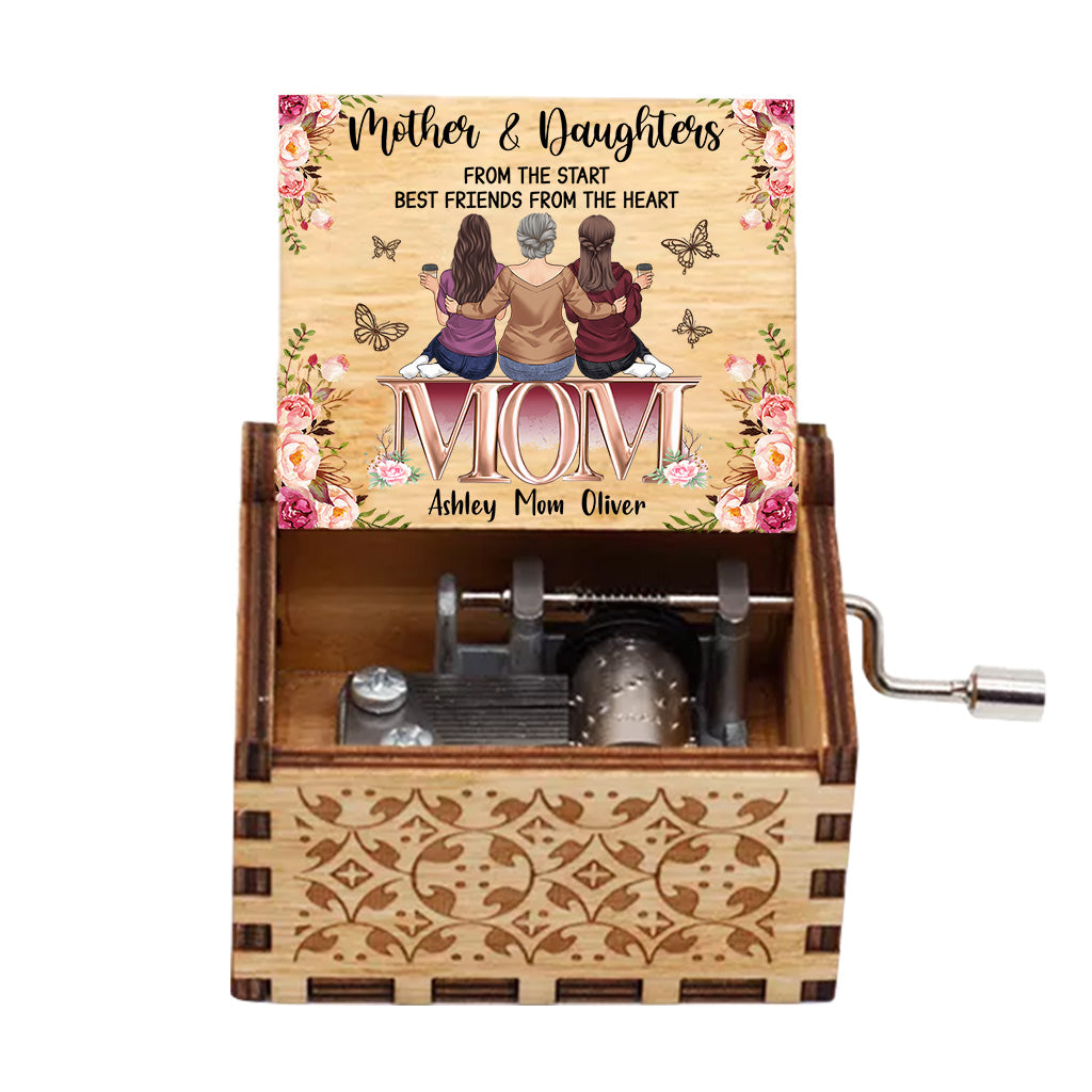 Beste Freundinnen von Herzen – Personalisierte Muttertags-Spieluhr mit Handkurbel