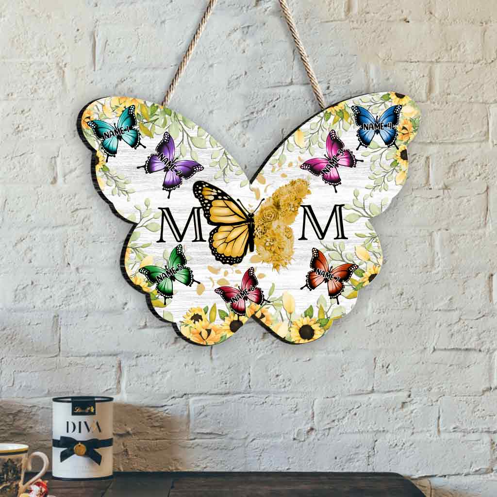 Mama Schmetterling - Personalisiertes Mutter-Holzschild