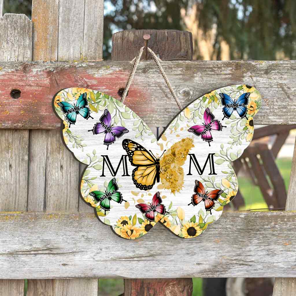 Mama Schmetterling - Personalisiertes Mutter-Holzschild