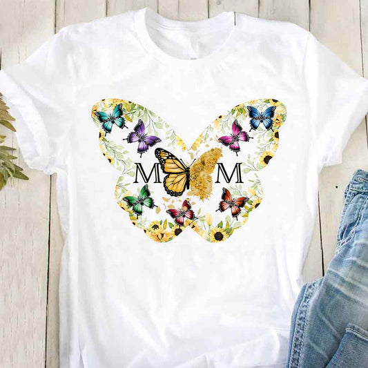 Mama Schmetterling – Personalisiertes Mutter-T-Shirt und Hoodie