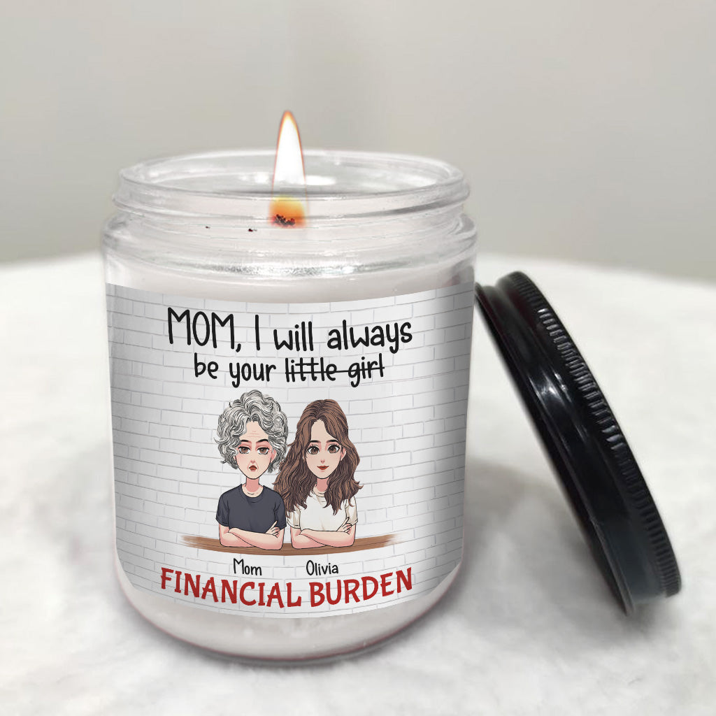 Ich werde immer dein kleines Mädchen sein – personalisierte Muttertagskerze 