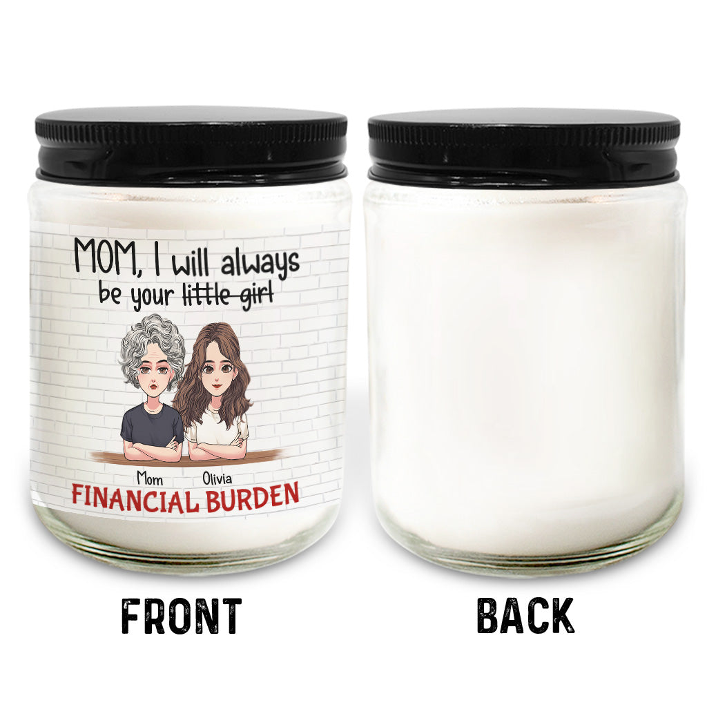 Ich werde immer dein kleines Mädchen sein – personalisierte Muttertagskerze 