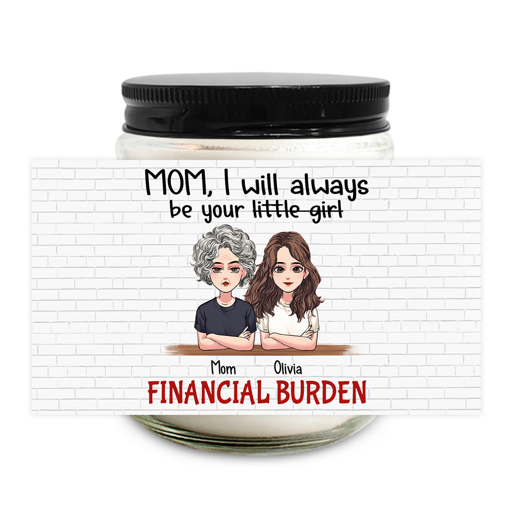 Ich werde immer dein kleines Mädchen sein – personalisierte Muttertagskerze 