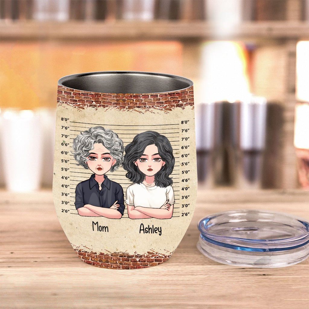 Hinter jeder verrückten Tochter – personalisierter Weinbecher zum Muttertag