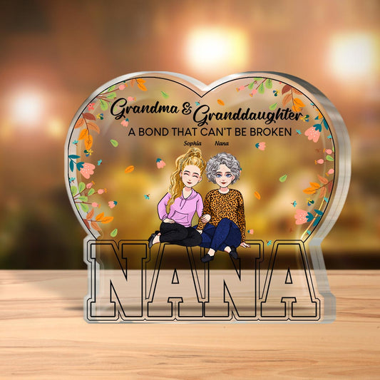 Grandma And Granddaughter - Personalized Mother's Day Grandma Custom Shaped Acrylic Plaque