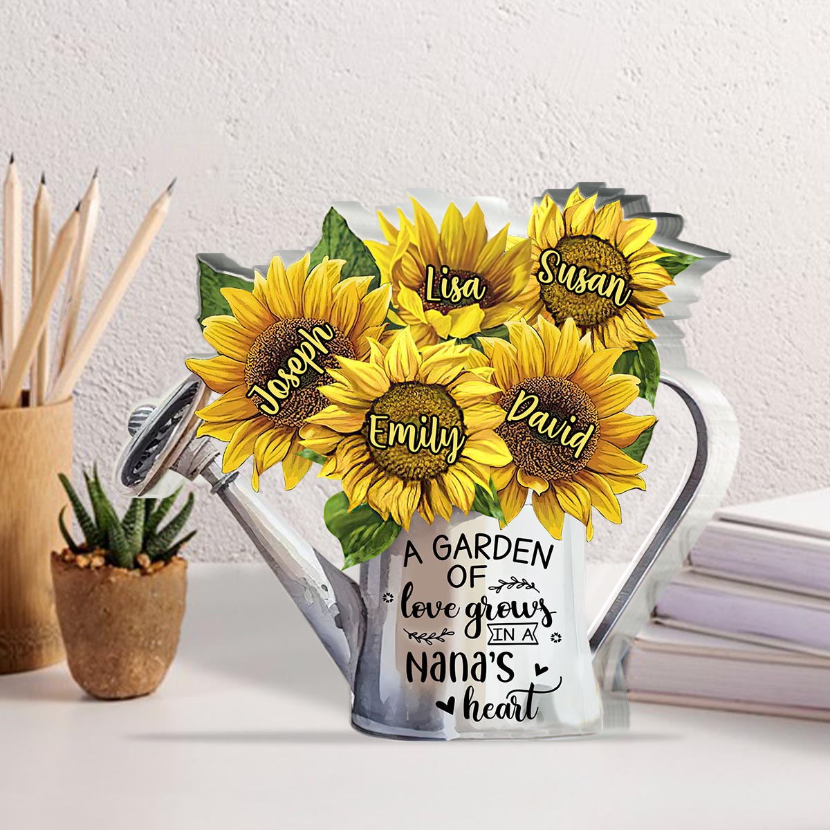 A Garden Of Love - Personalized Mother's Day Grandma Custom Shaped Acrylic Plaque