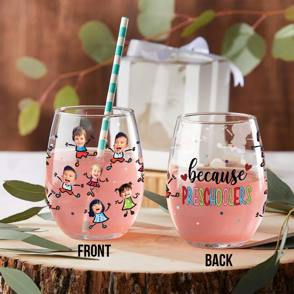 Weil Vorschulkinder - Personalisierter Lehrer Rundum Weinglas