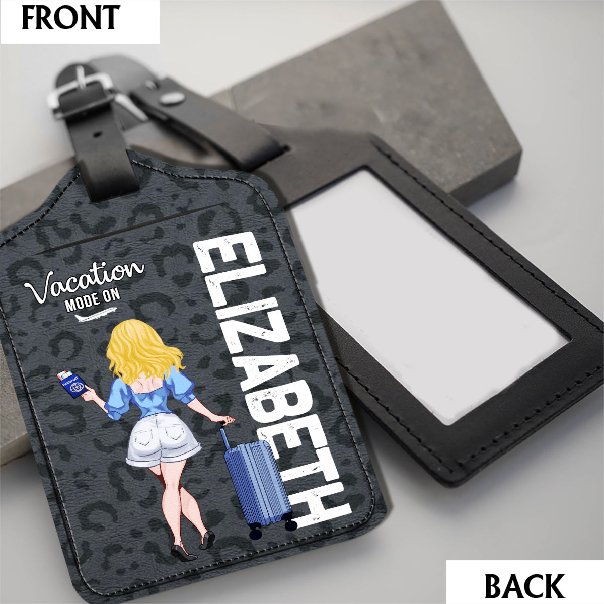 Urlaubsmodus an – Reisegeschenk für Mutter, Tochter, Enkelin, Ehefrau, Freundin, Freundin – Personalisierter Gepäckanhänger aus Leder