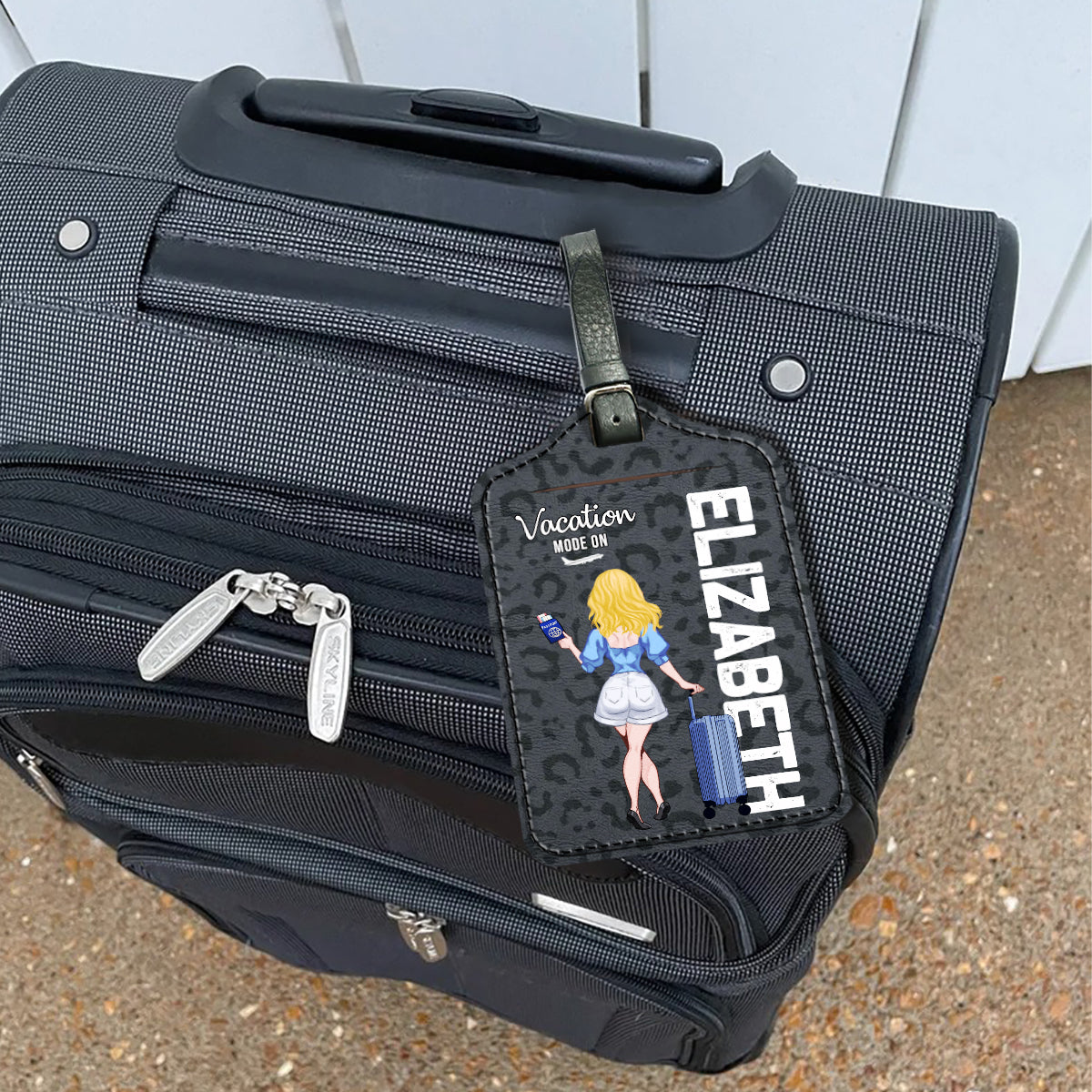 Urlaubsmodus an – Reisegeschenk für Mutter, Tochter, Enkelin, Ehefrau, Freundin, Freundin – Personalisierter Gepäckanhänger aus Leder