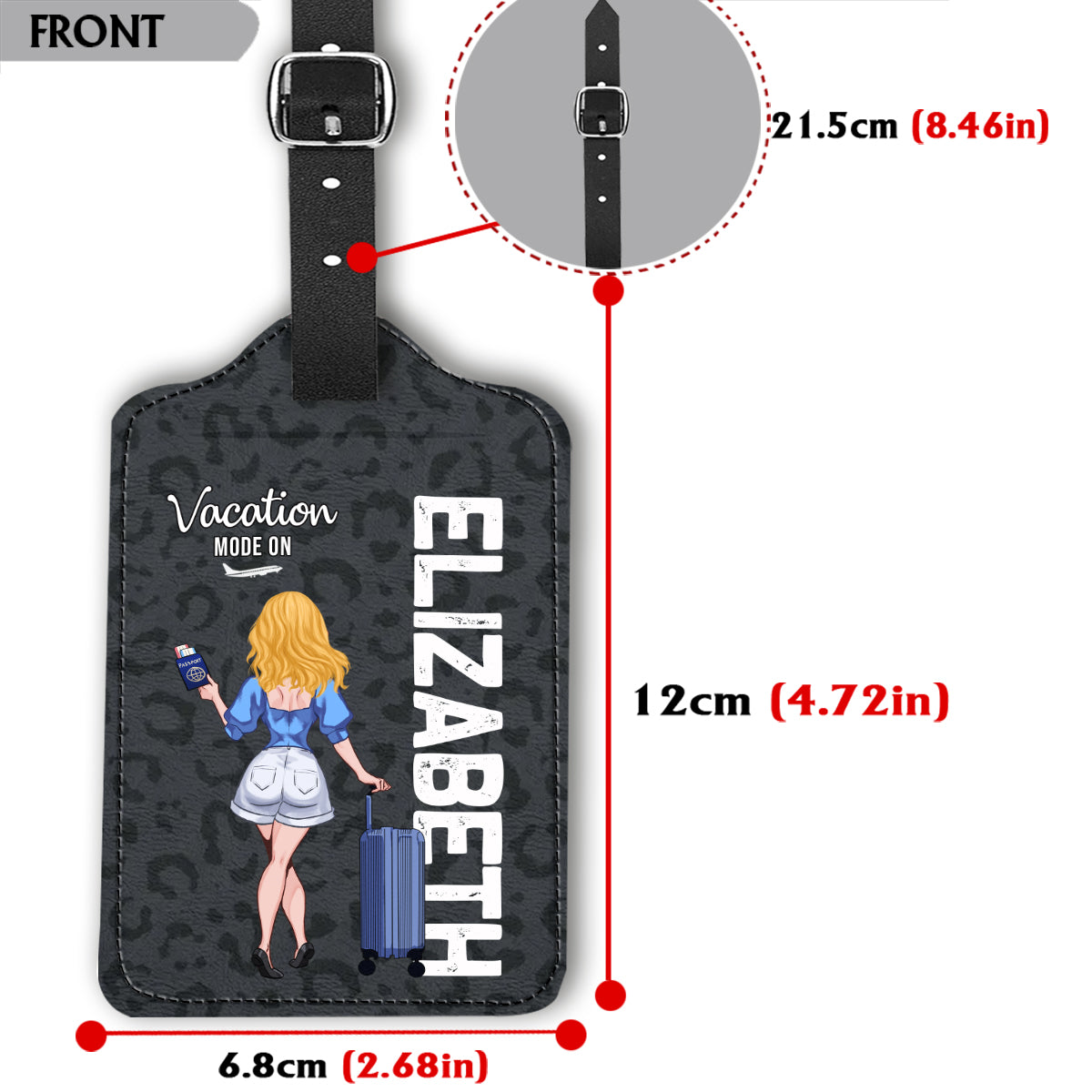 Urlaubsmodus an – Reisegeschenk für Mutter, Tochter, Enkelin, Ehefrau, Freundin, Freundin – Personalisierter Gepäckanhänger aus Leder