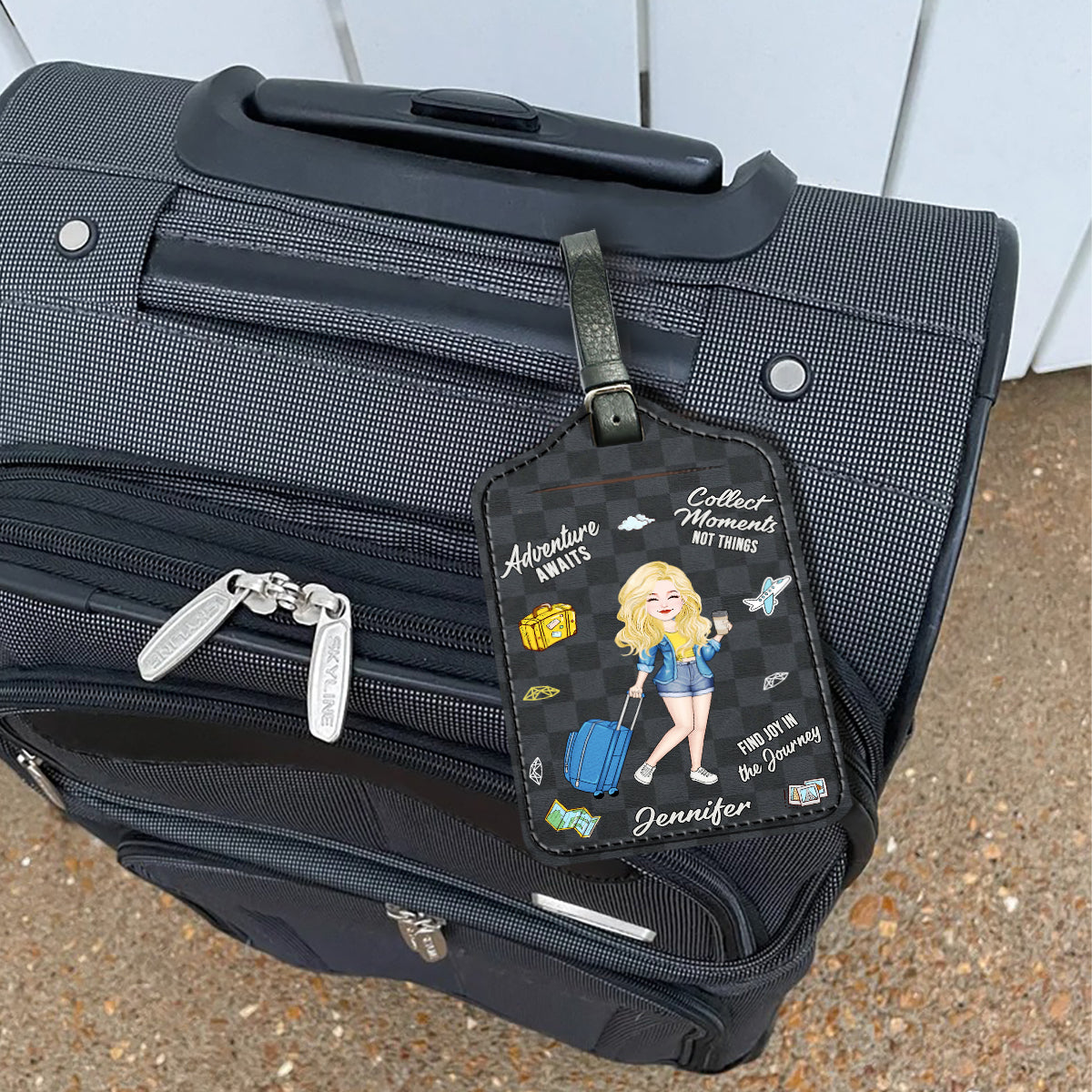 Finde Freude auf der Reise – Personalisierter Reisegepäckanhänger aus Leder