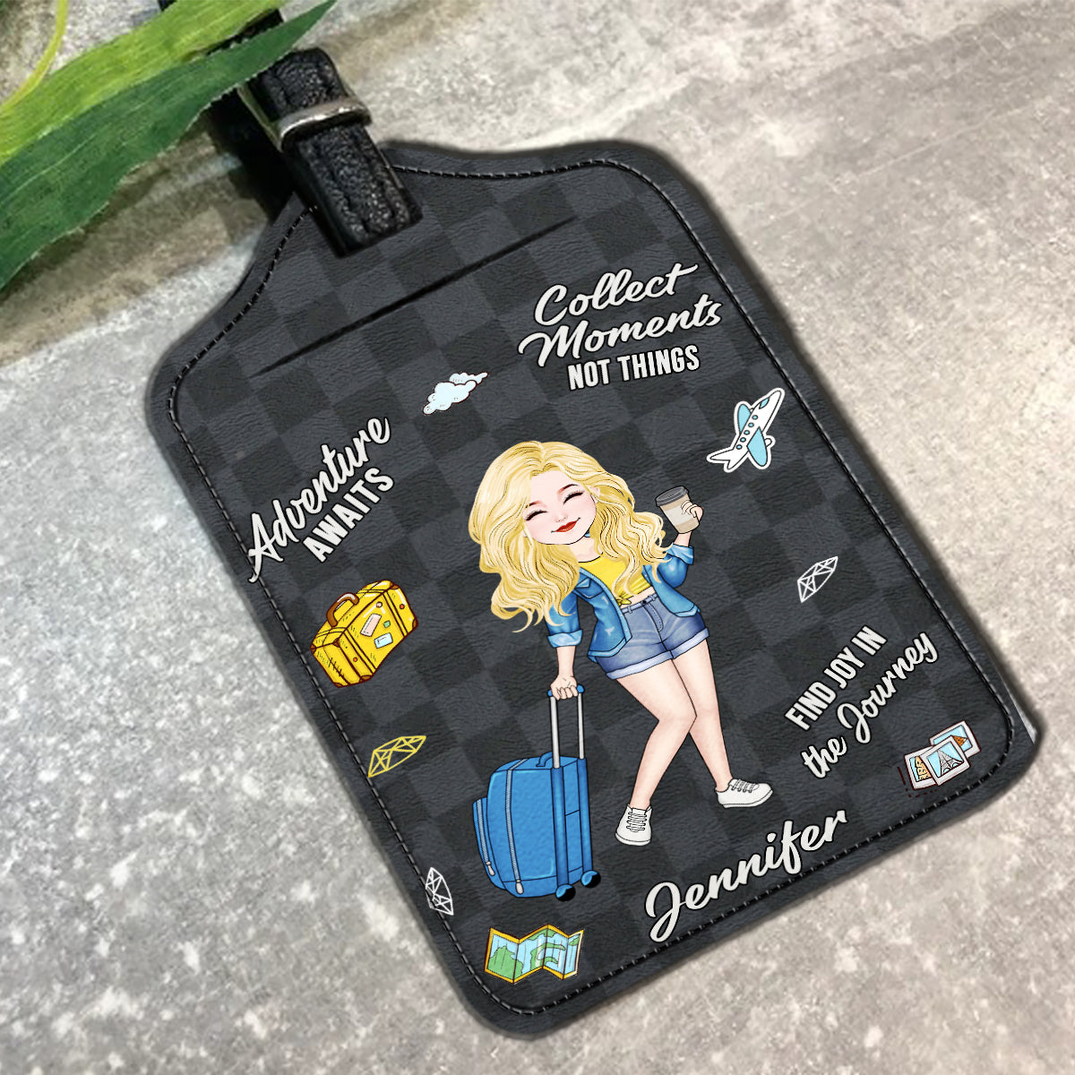 Finde Freude auf der Reise – Personalisierter Reisegepäckanhänger aus Leder