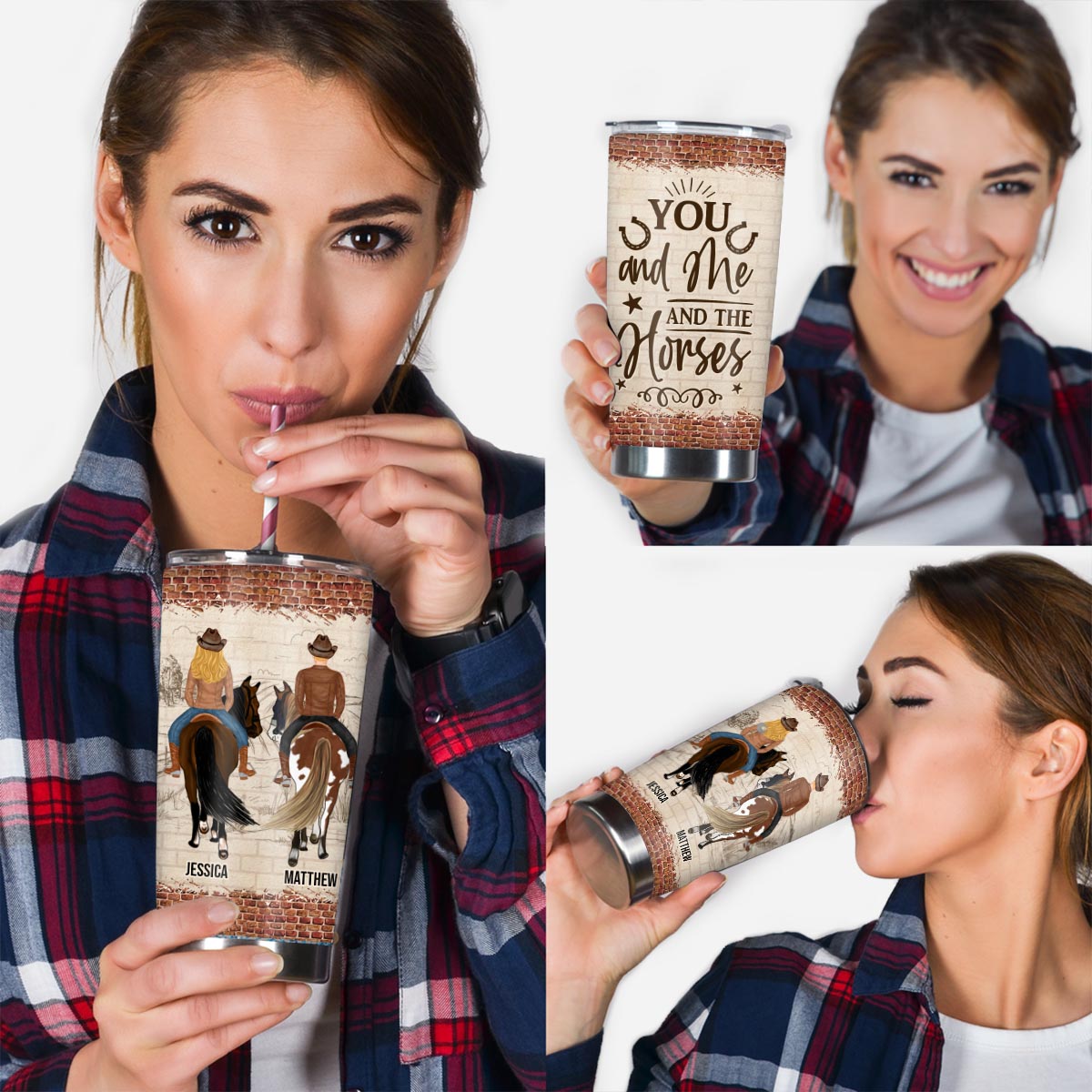 You And Me And The Horse - Personalized Horse Tumbler