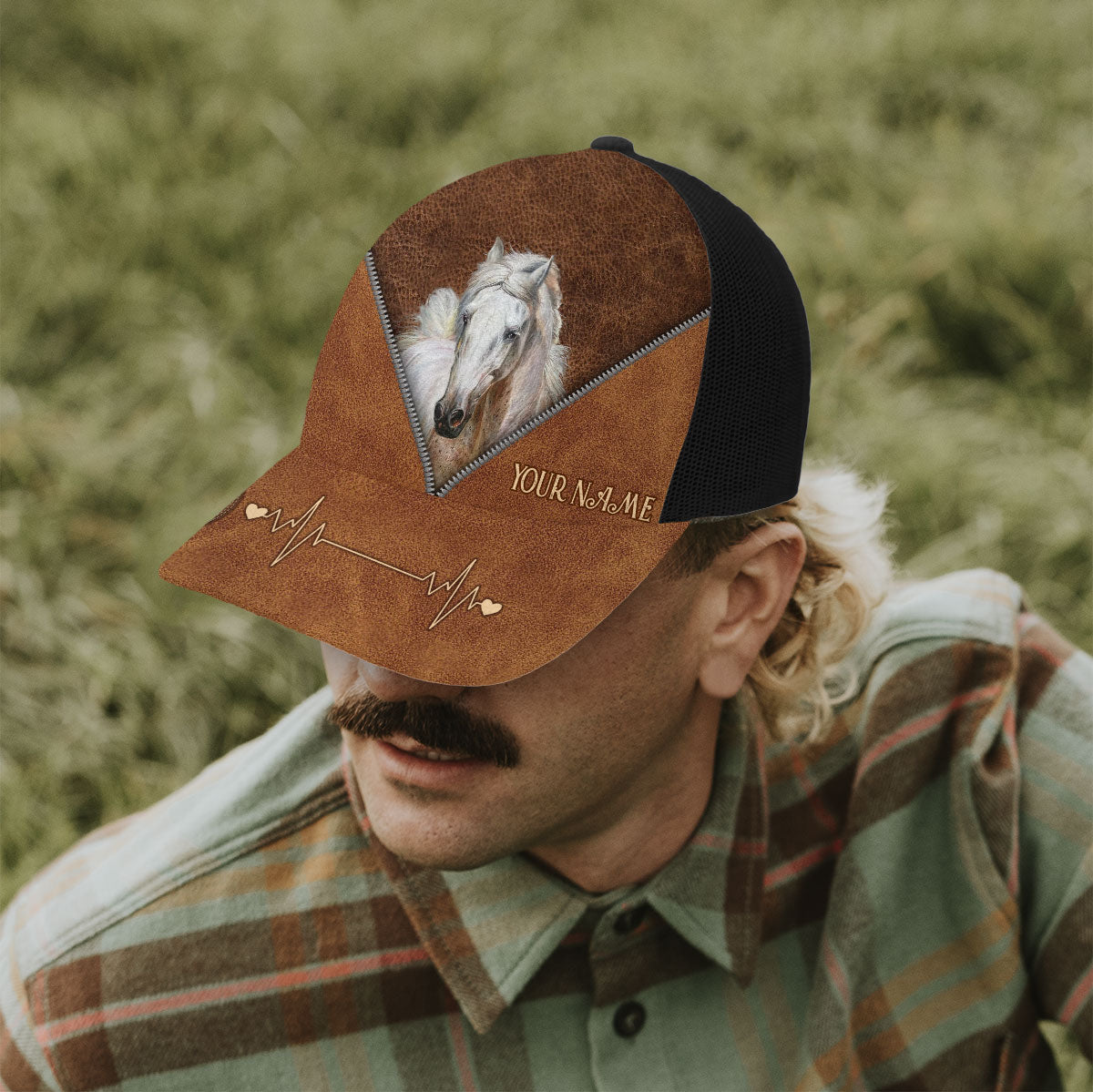 Herzschlagpferd – Personalisierte Truckerkappe mit Pferdemotiv