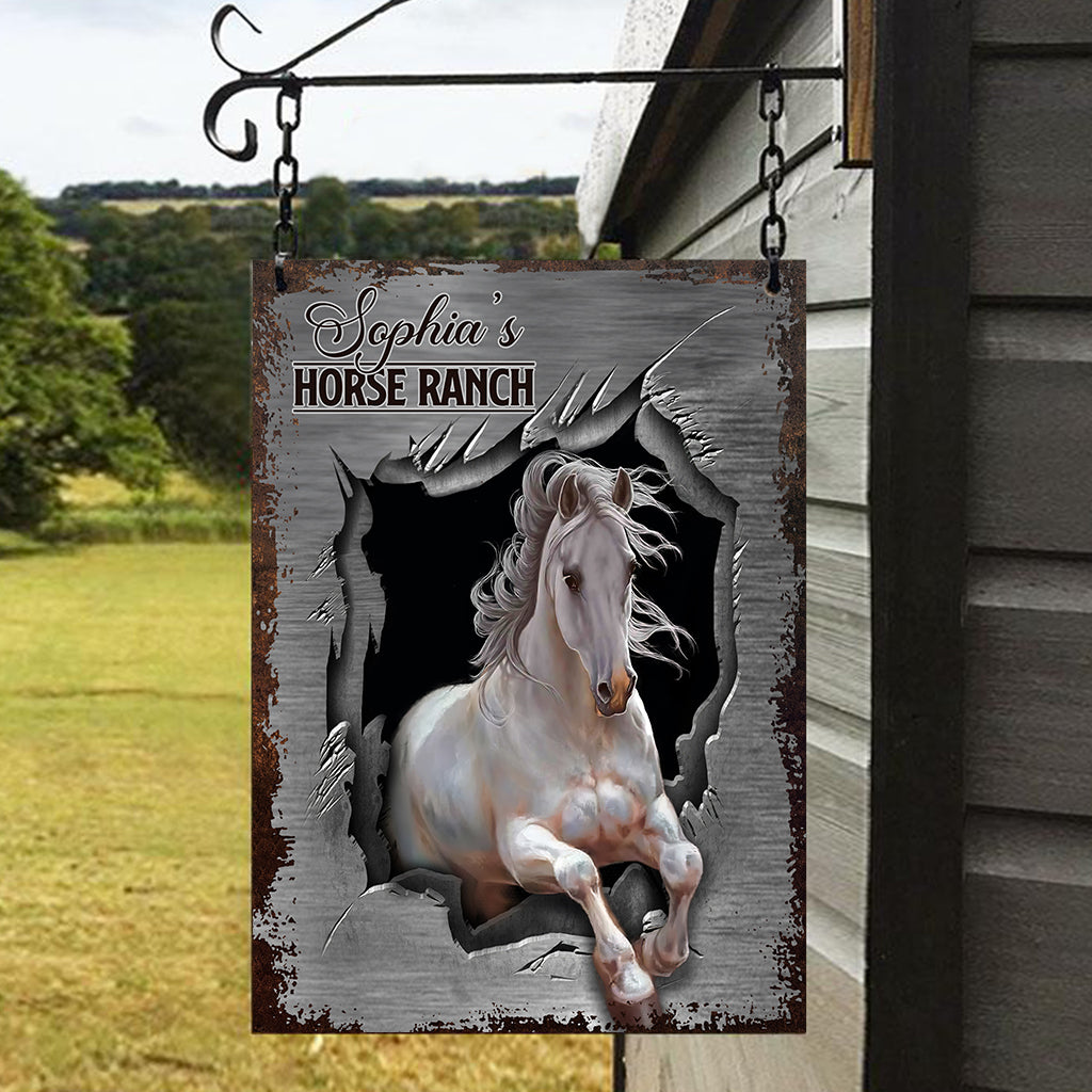 Horse Barn - Personalized Horse Rectangle Metal Sign
