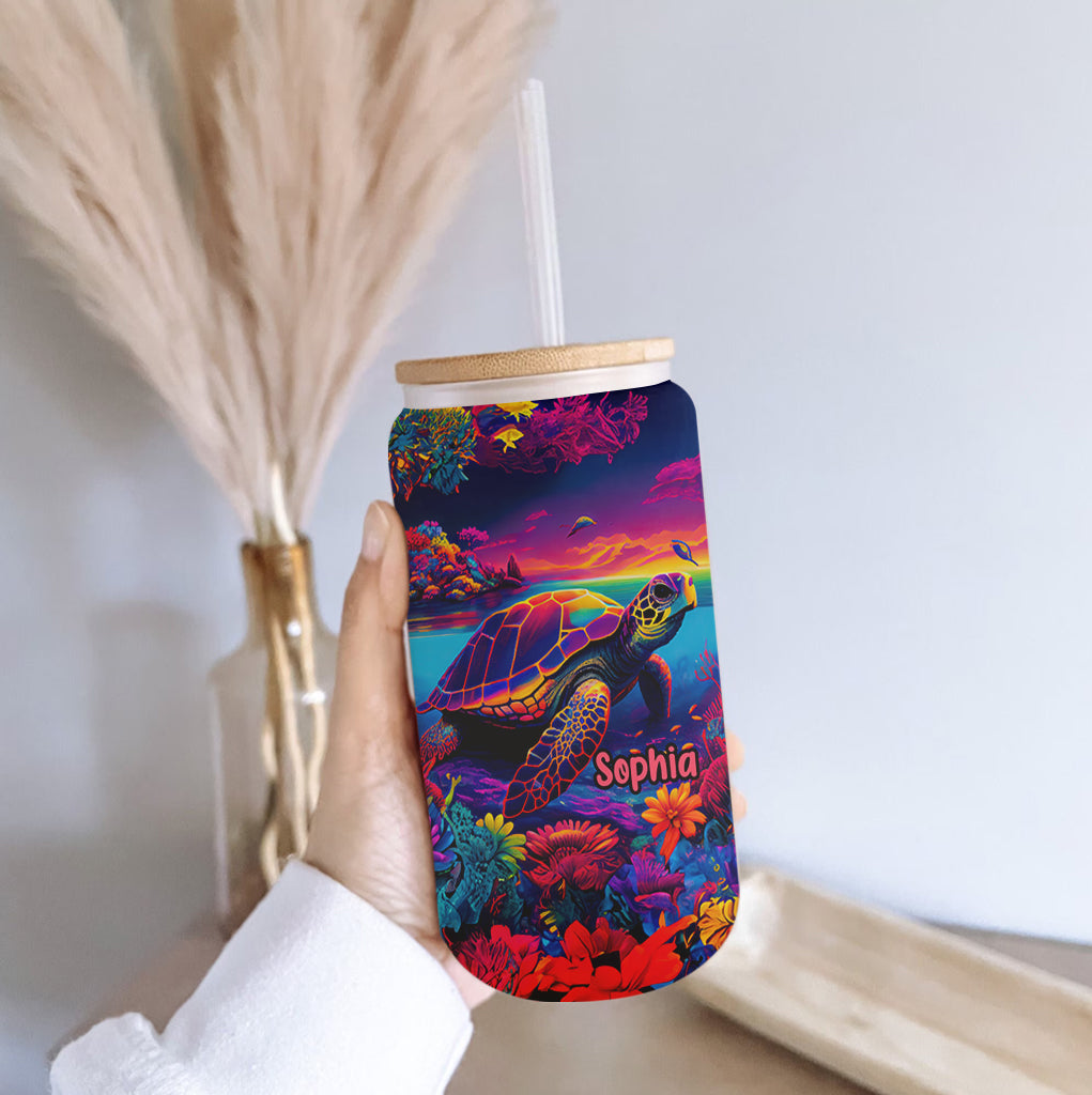 Salty Lil' Beach – Personalisierte Turtle-Dosengläser