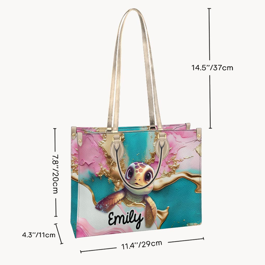 Salty Lil' Beach – Personalisierte Handtasche aus Schildkrötenleder