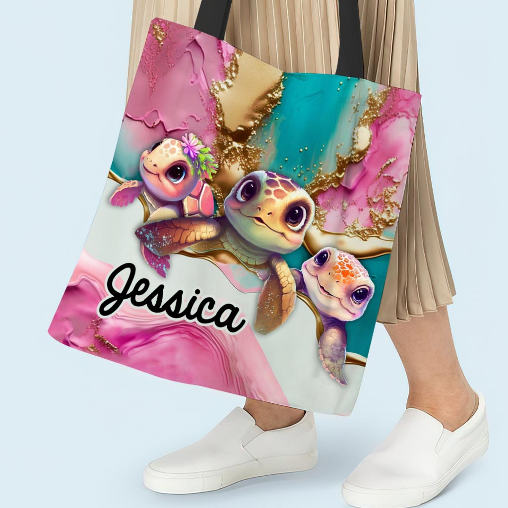 Salty Lil' Beach – Personalisierte Schildkröten-Tragetasche