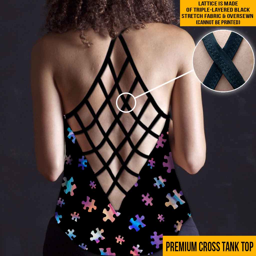 Liebe braucht keine Worte – Tanktop mit Kreuzmotiv zur Sensibilisierung für Autismus