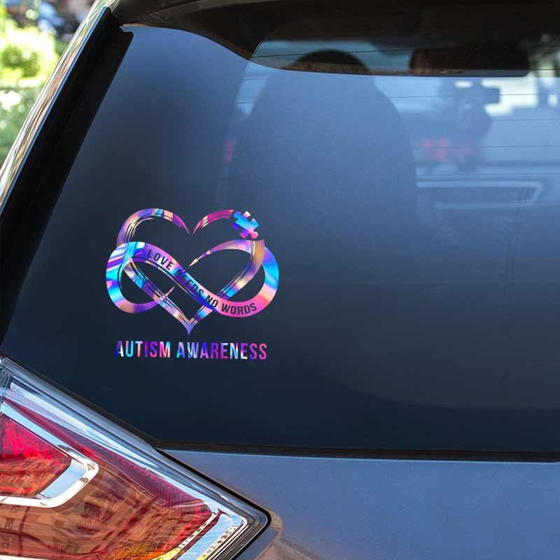Love Needs No Words - Autism Awareness Decal Full