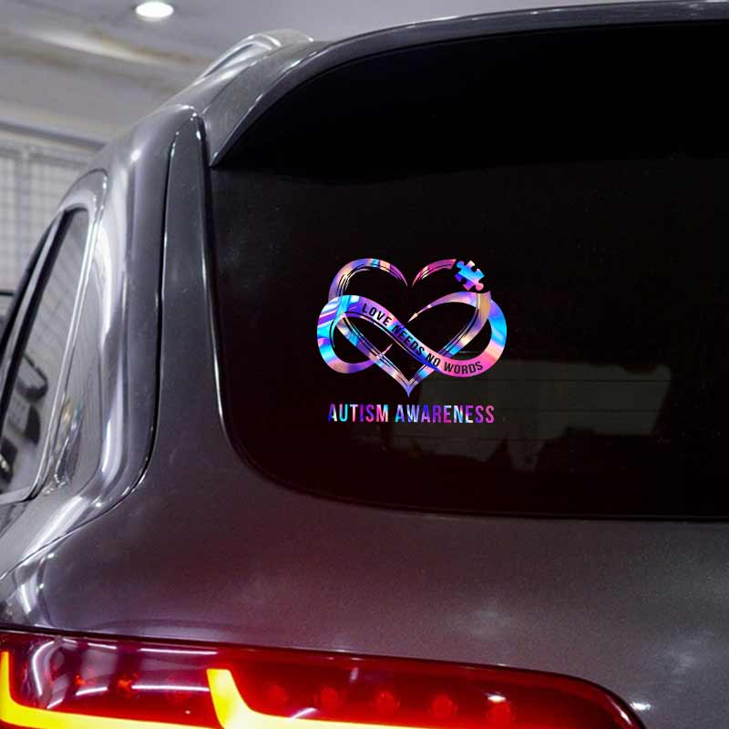 Love Needs No Words - Autism Awareness Decal Full