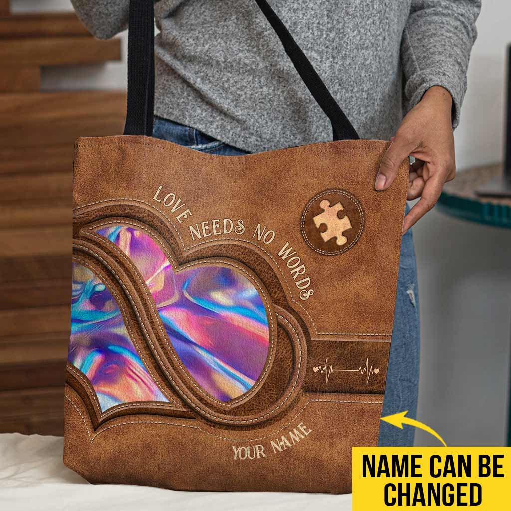Liebe braucht keine Worte – Personalisierte Tragetasche zur Sensibilisierung für Autismus