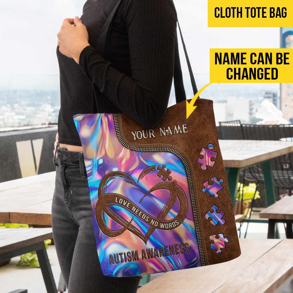 Liebe braucht keine Worte – Personalisierte Tragetasche zur Sensibilisierung für Autismus