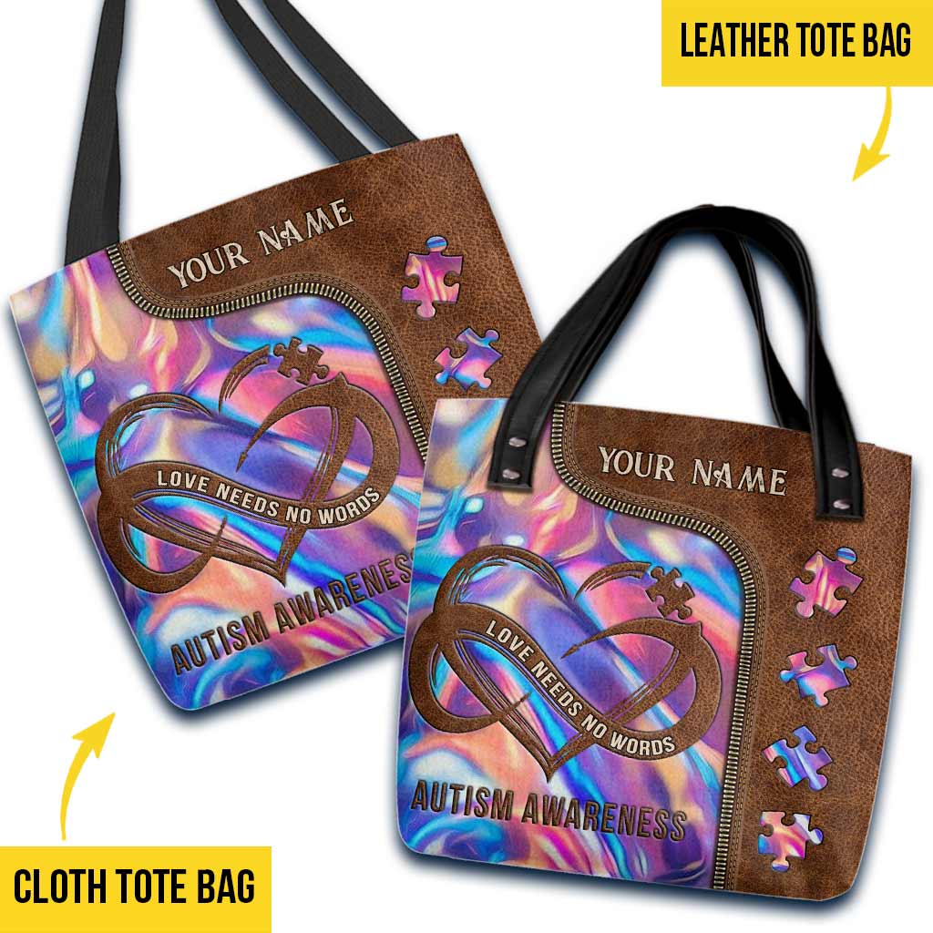 Liebe braucht keine Worte – Personalisierte Tragetasche zur Sensibilisierung für Autismus