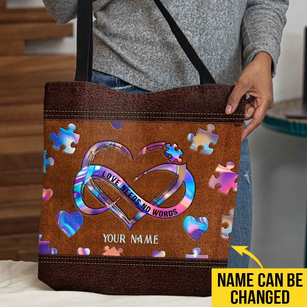 Liebe braucht keine Worte – Personalisierte Tragetasche zur Sensibilisierung für Autismus