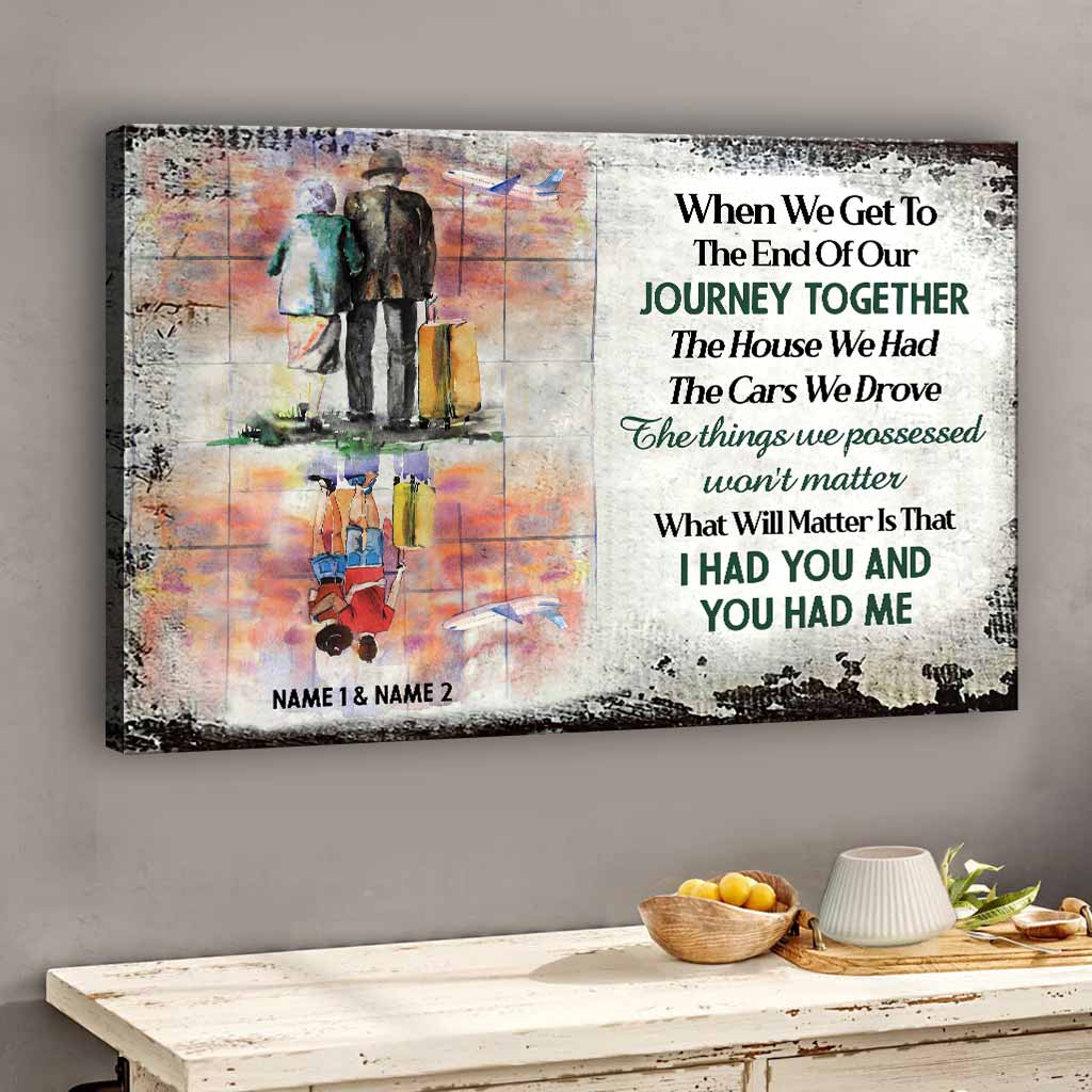 Wenn wir gemeinsam das Ende unseres Lebens erreichen – Personalisierte Leinwand und Poster für Paare auf Reisen