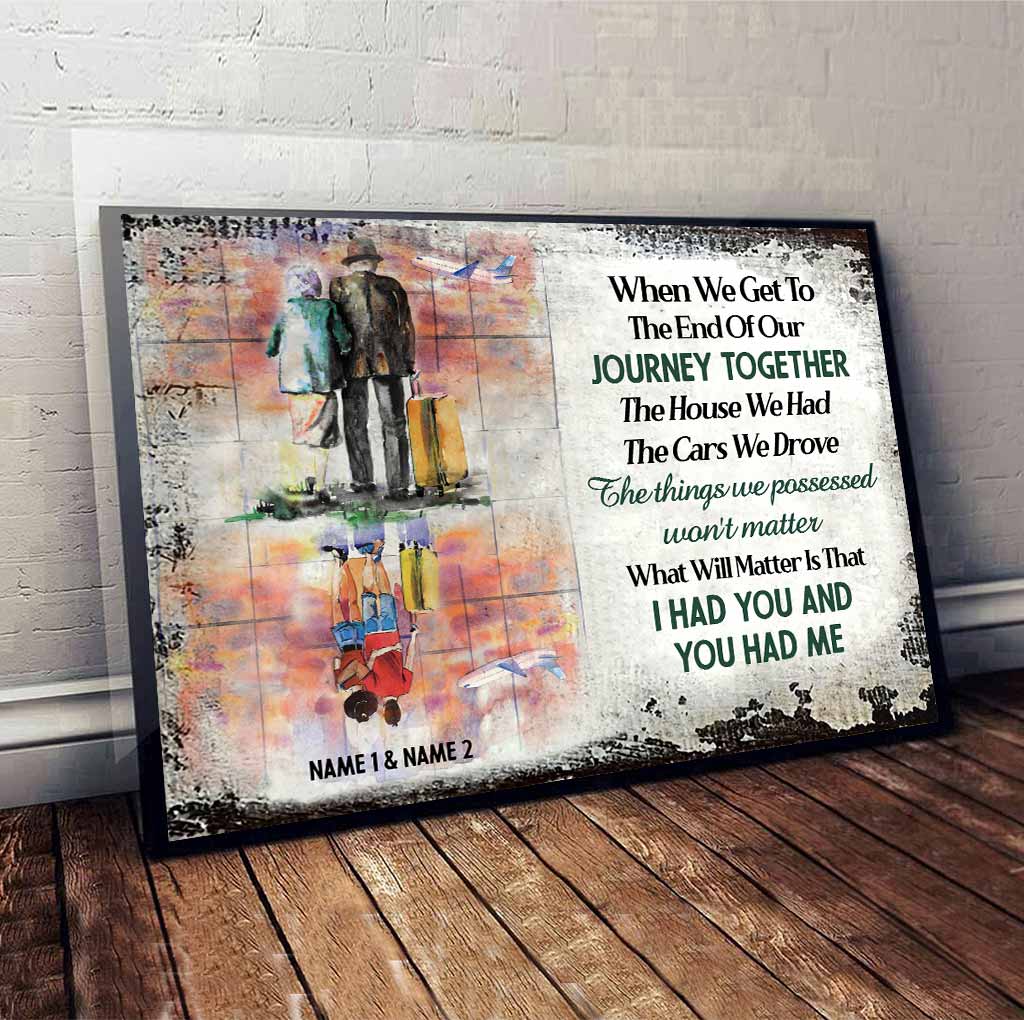 Wenn wir gemeinsam das Ende unseres Lebens erreichen – Personalisierte Leinwand und Poster für Paare auf Reisen