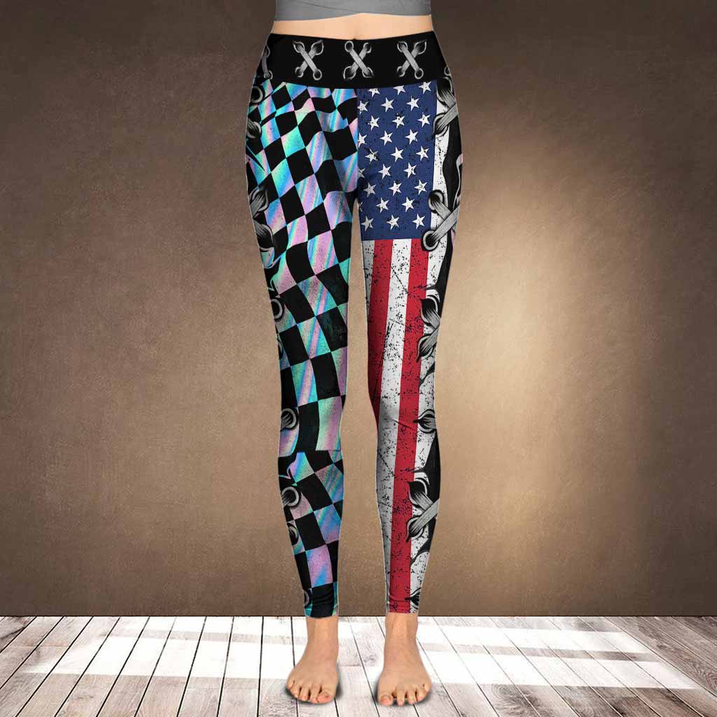Leggings mit bunter Rennflagge