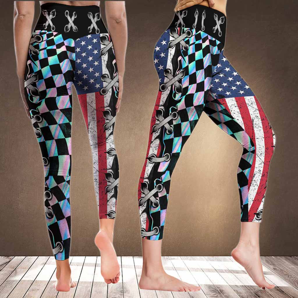 Leggings mit bunter Rennflagge
