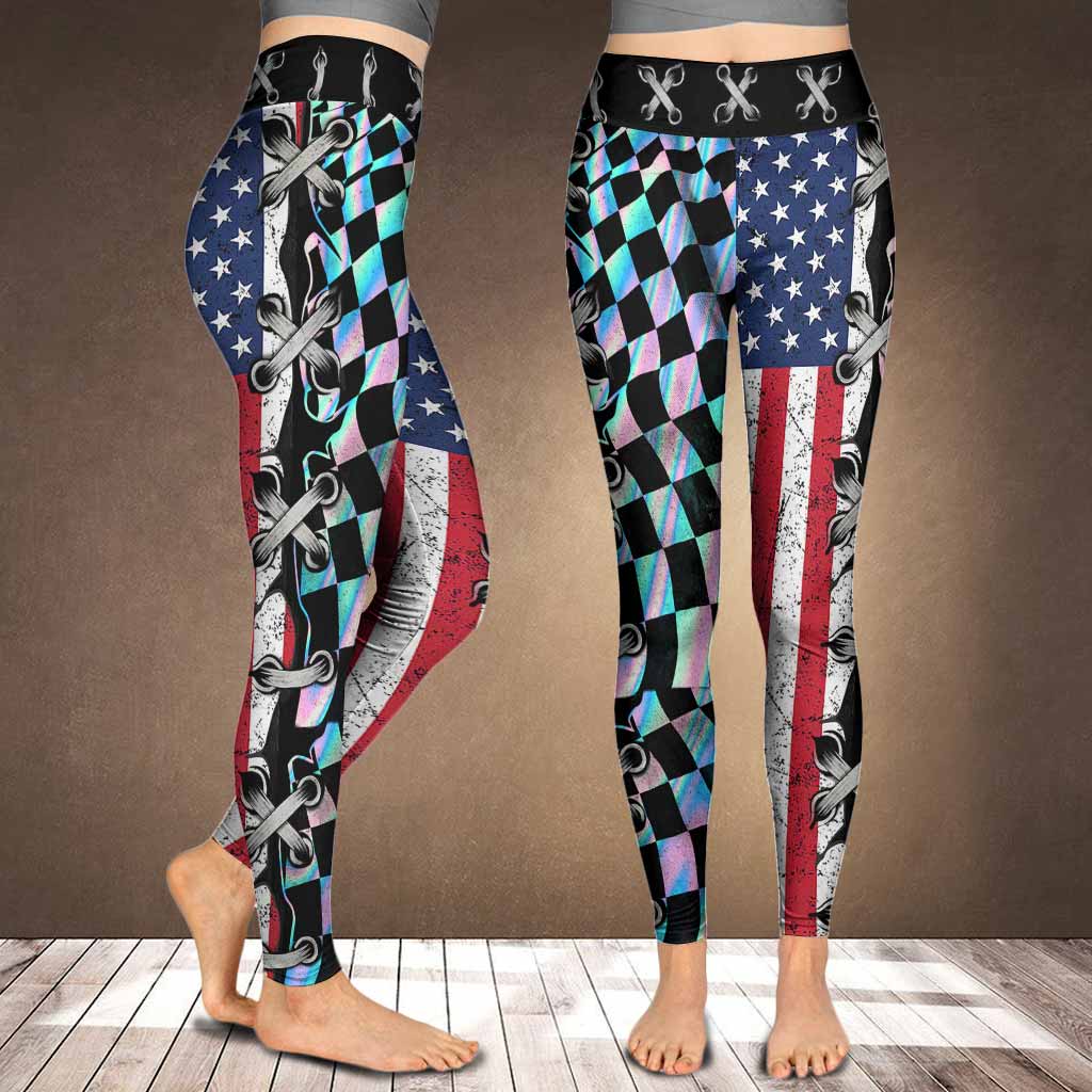 Leggings mit bunter Rennflagge