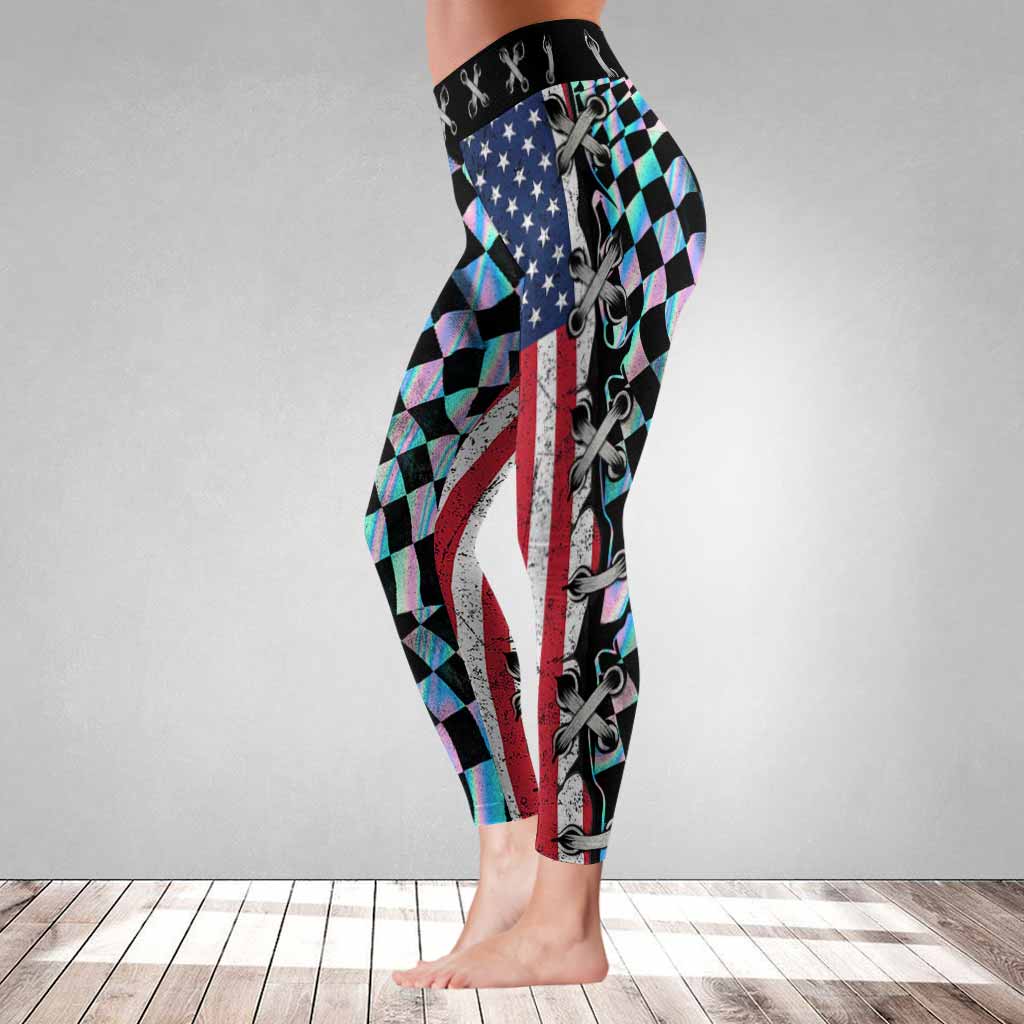 Leggings mit bunter Rennflagge