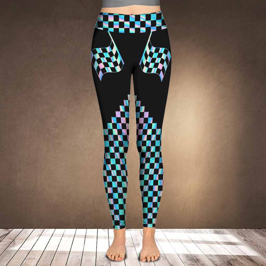 Leggings mit bunter Rennflagge