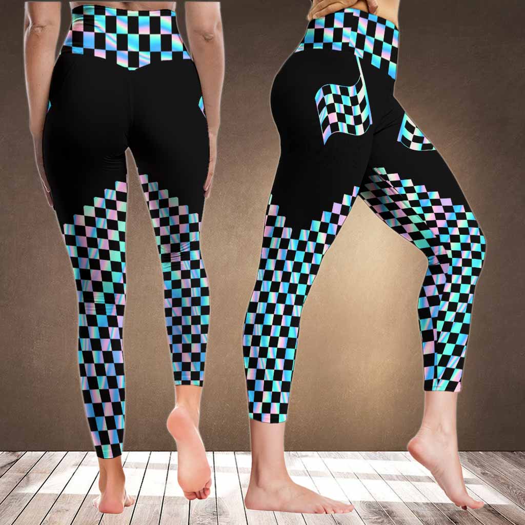 Leggings mit bunter Rennflagge