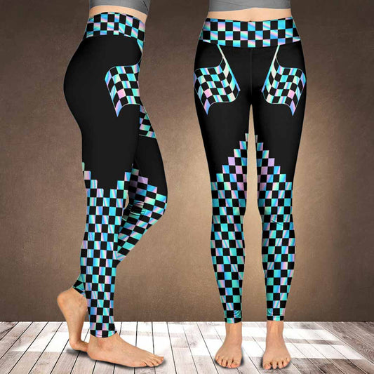 Leggings mit bunter Rennflagge
