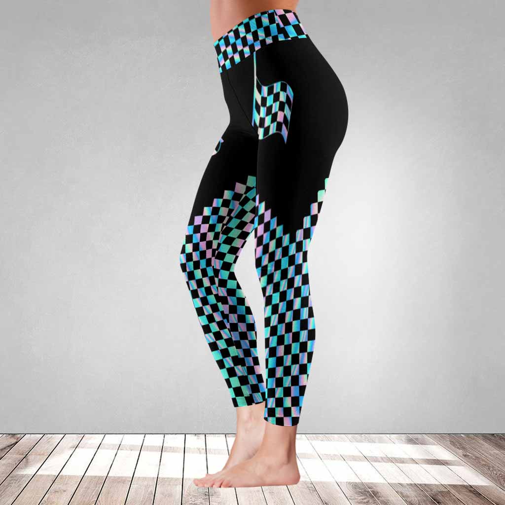 Leggings mit bunter Rennflagge