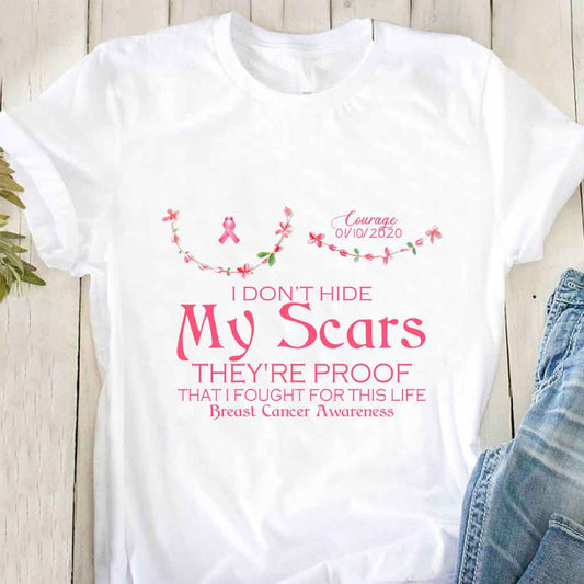 Breast Cancer Awareness Scars - Personalized T-shirt and Hoodie