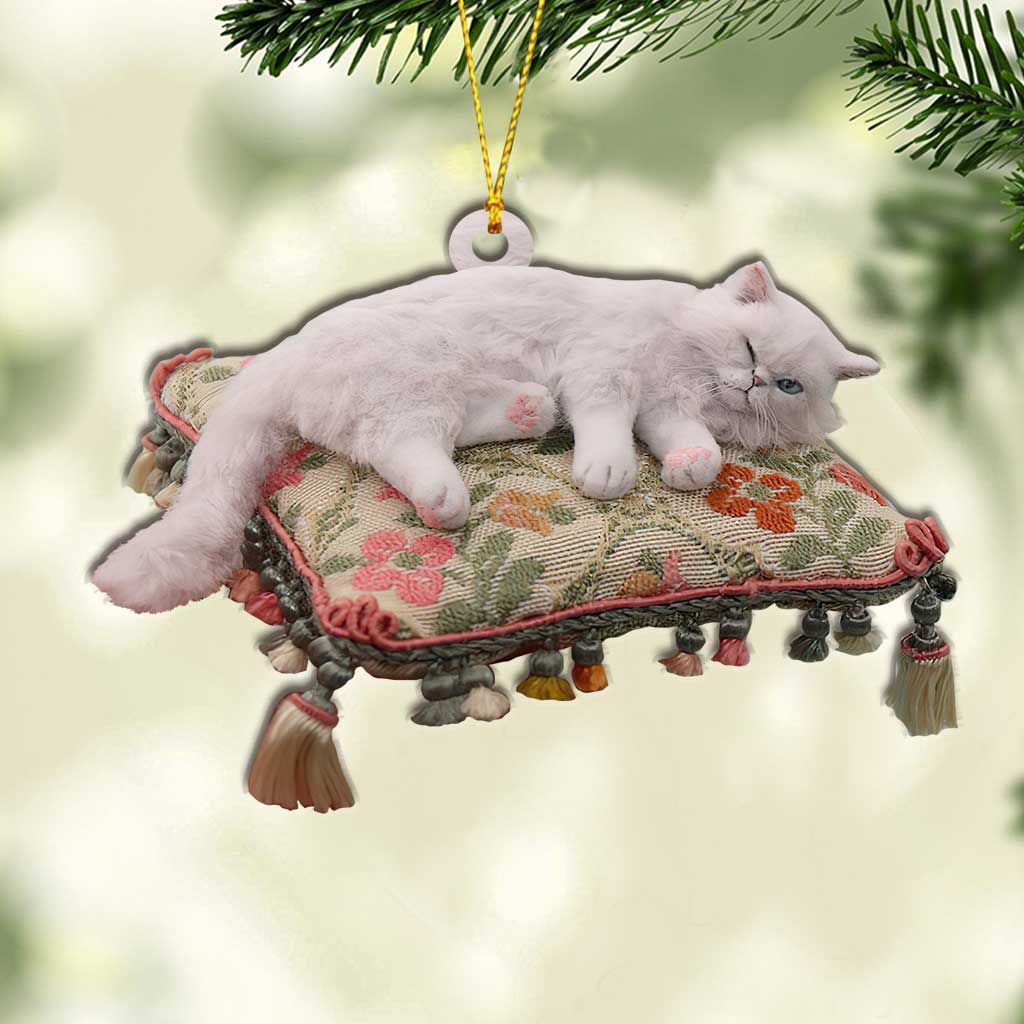 Fröhliches Kätzchen – Weihnachtsschmuck mit Katze (beidseitig bedruckt)