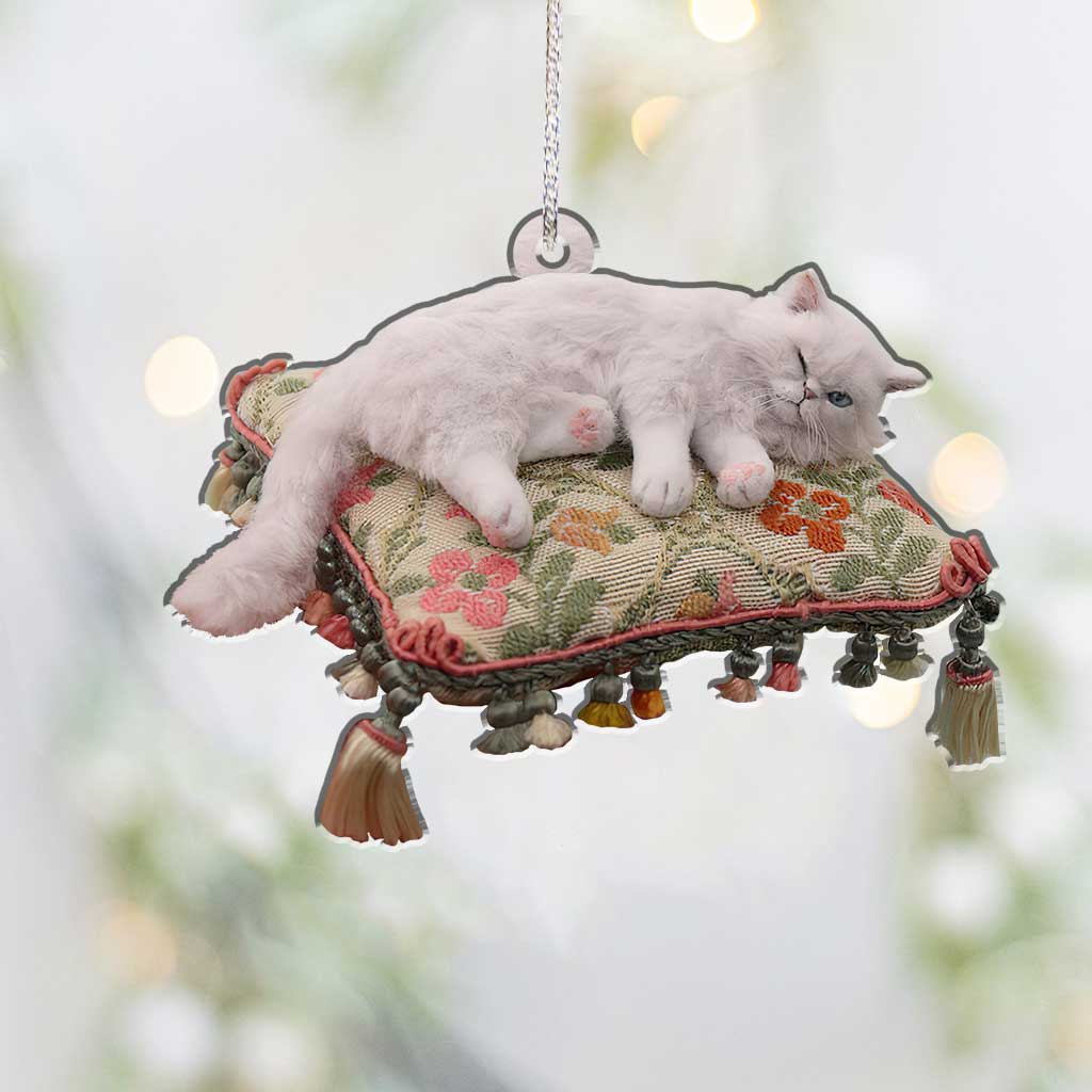 Fröhliches Kätzchen – Weihnachtsschmuck mit Katze (beidseitig bedruckt)
