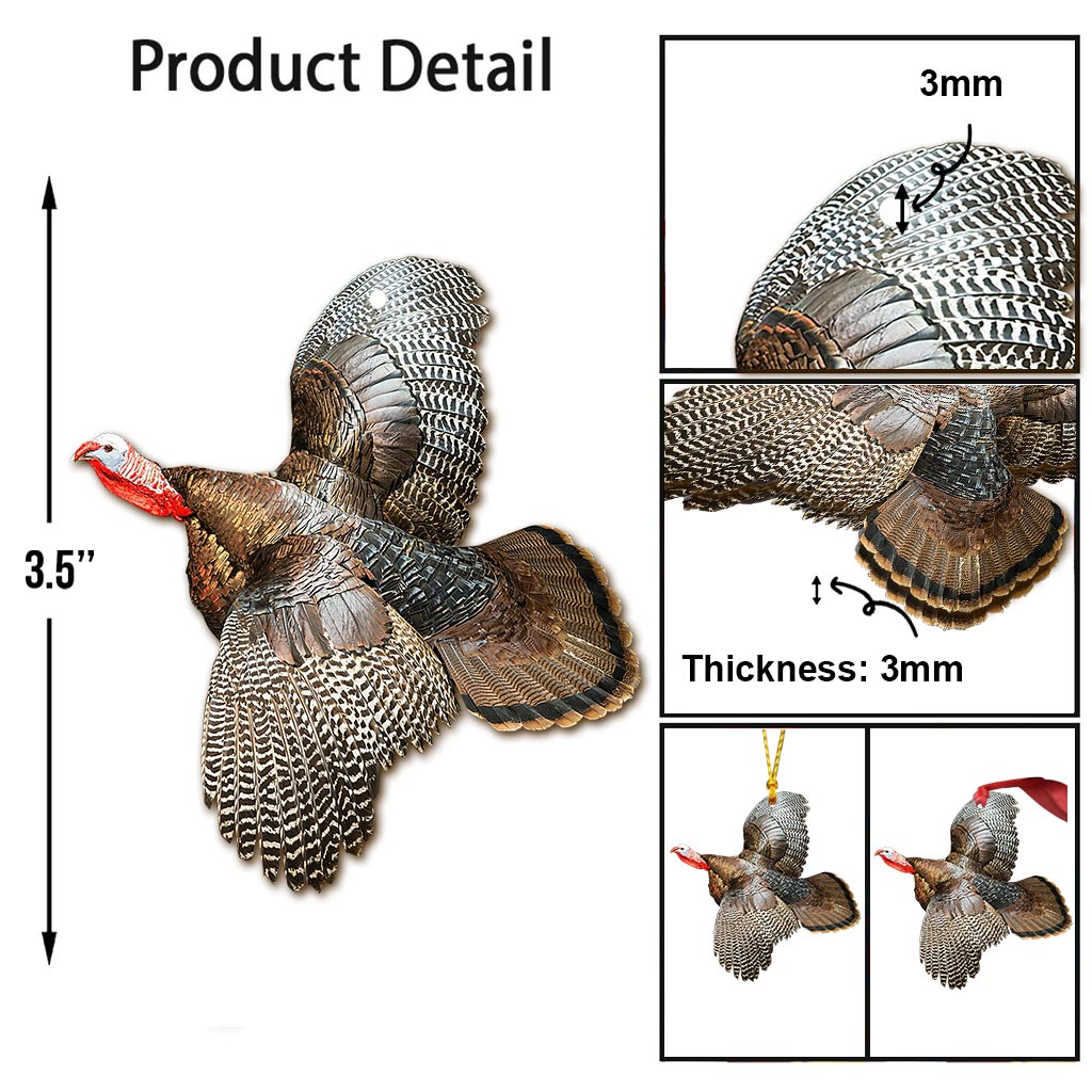 Truthahn aus meiner Jagdkollektion – Weihnachtsschmuck zur Jagd (beidseitig bedruckt)
