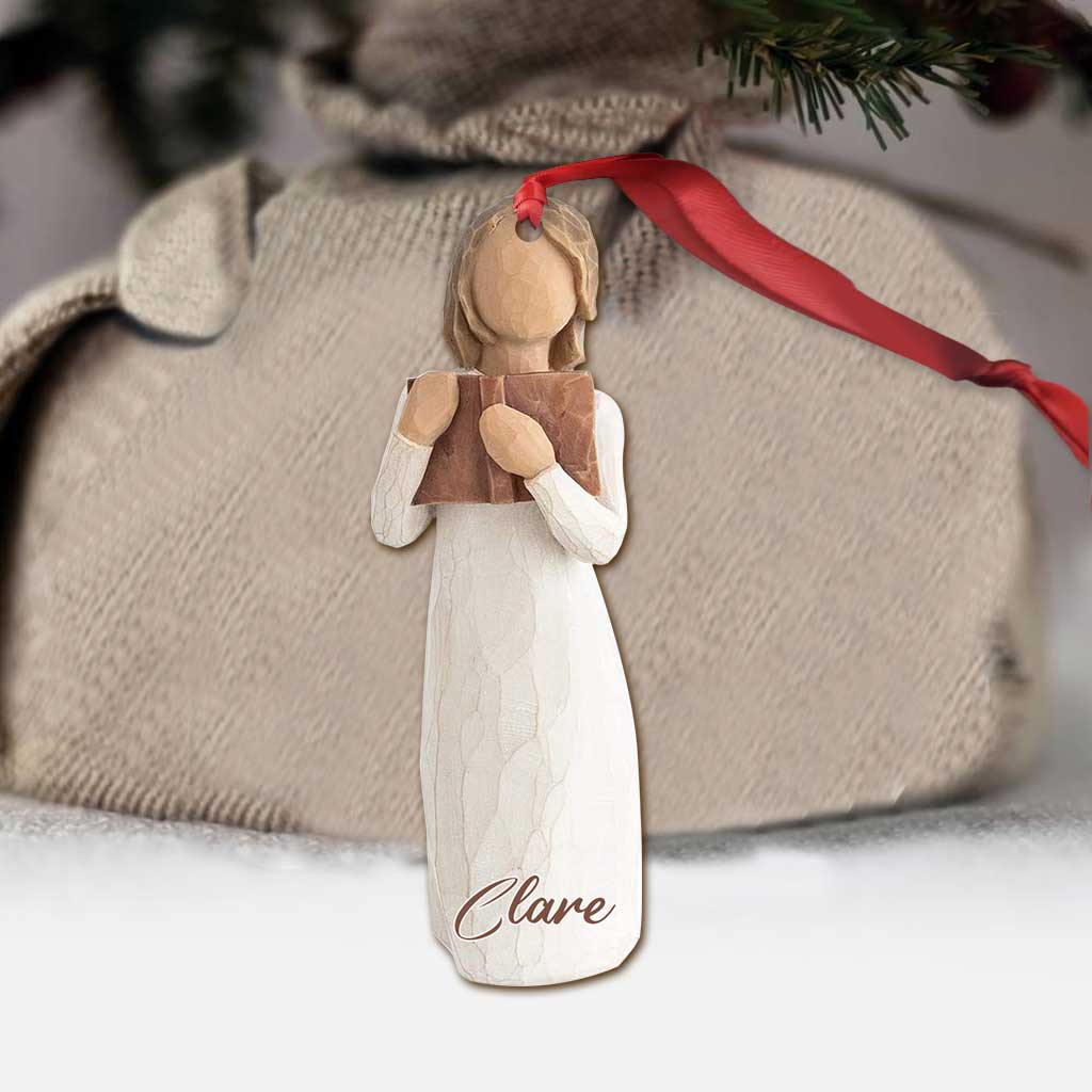 Liebe zum Lernen – Personalisierter Weihnachtsschmuck in Buchform mit 3D-Musterdruck (beidseitig bedruckt)