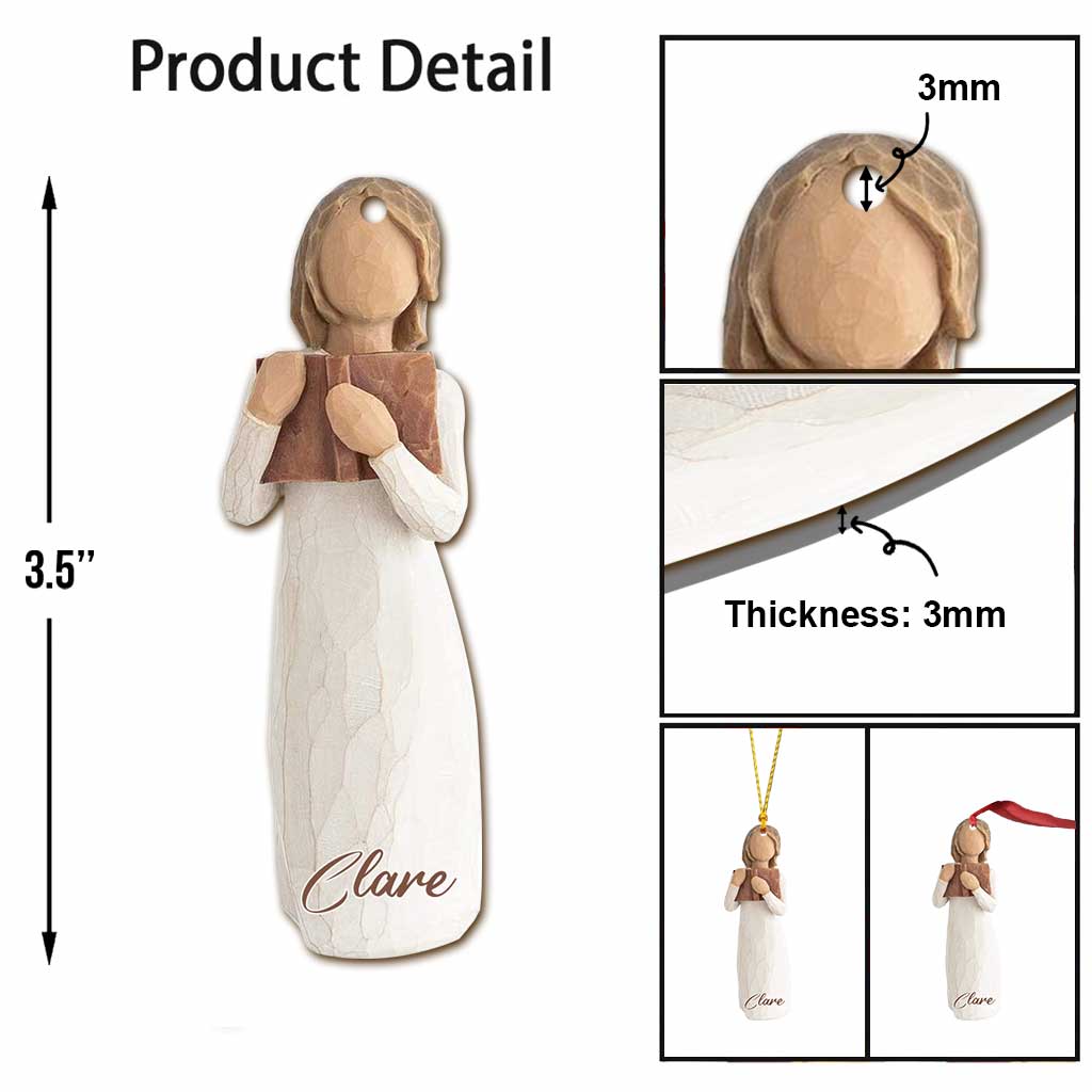Liebe zum Lernen – Personalisierter Weihnachtsschmuck in Buchform mit 3D-Musterdruck (beidseitig bedruckt)