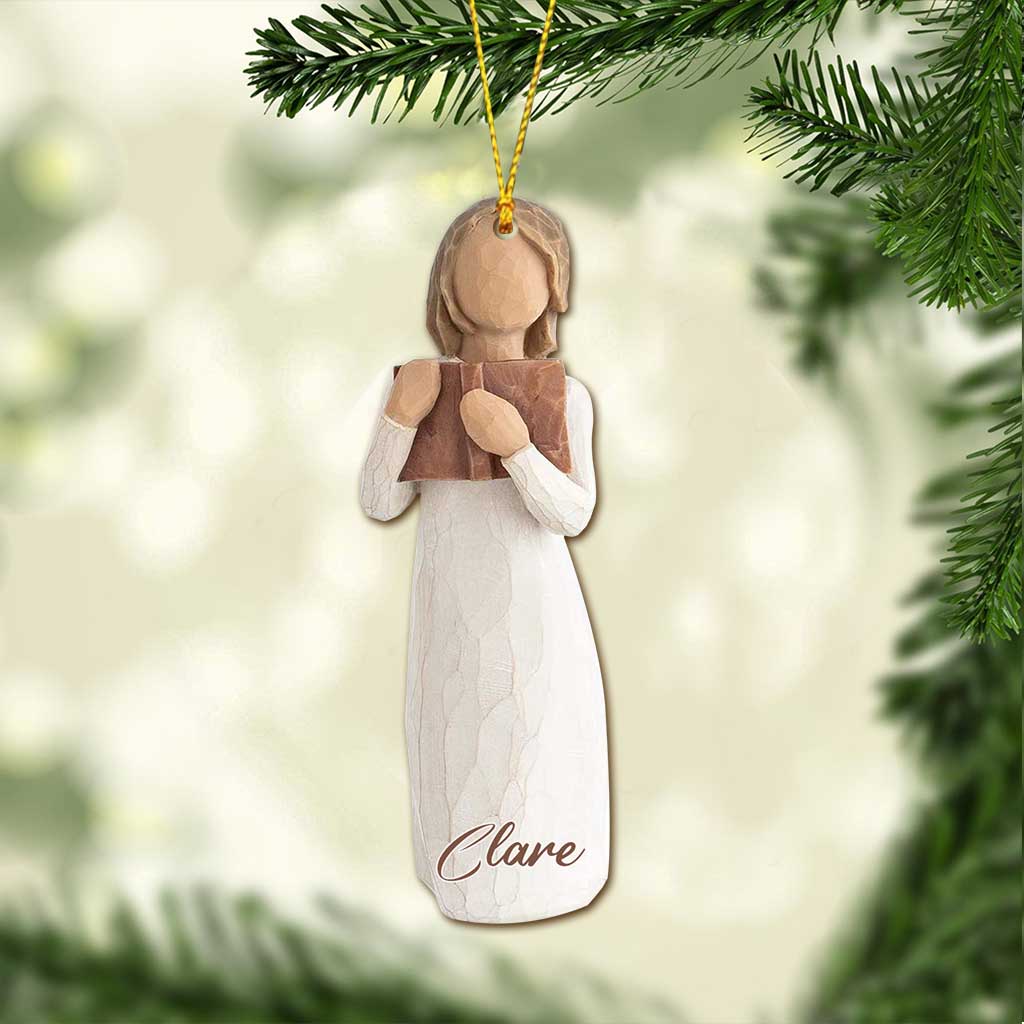 Liebe zum Lernen – Personalisierter Weihnachtsschmuck in Buchform mit 3D-Musterdruck (beidseitig bedruckt)