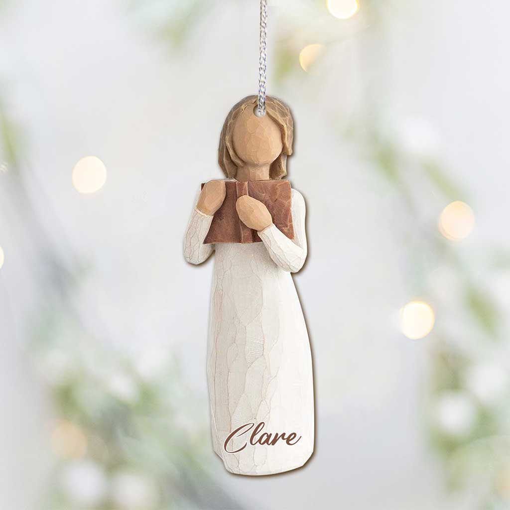 Liebe zum Lernen – Personalisierter Weihnachtsschmuck in Buchform mit 3D-Musterdruck (beidseitig bedruckt)