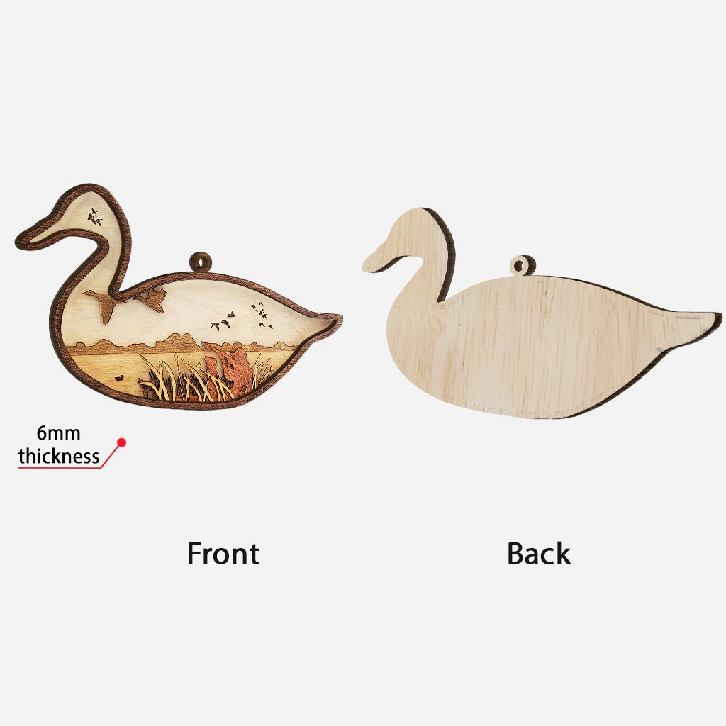 Entenjagd – Weihnachtsschmuck aus Holz (mehrlagig)