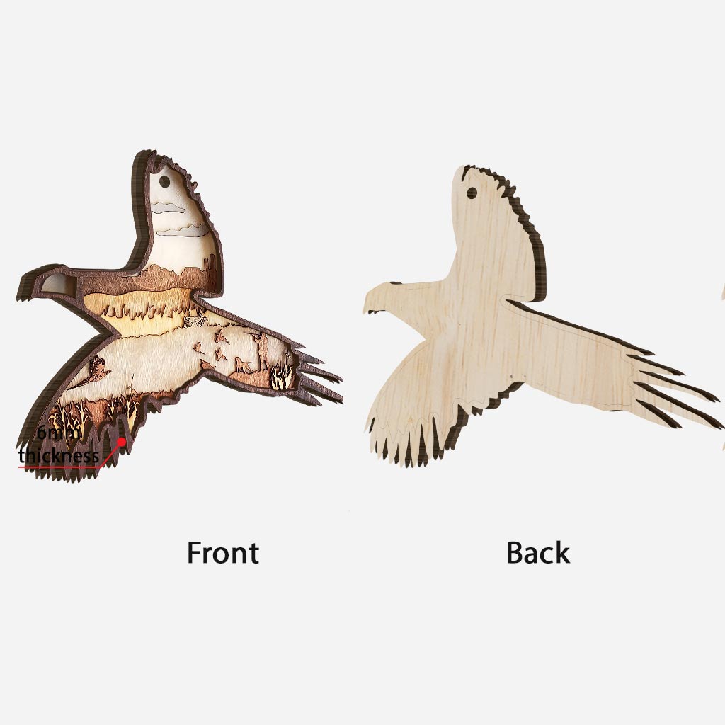 Fasanenjagd – Weihnachtsschmuck aus mehrschichtigem Holz